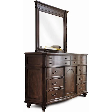 Eight Drawer Dresser with Mirror